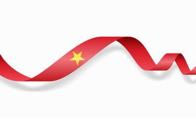 Vietnamese flag wavy abstract background layout. Vector illustration.