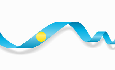 Palauan flag wavy abstract background layout. Vector illustration.