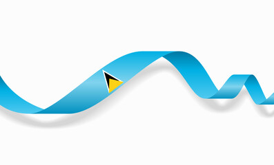 Saint Lucia flag wavy abstract background layout. Vector illustration.