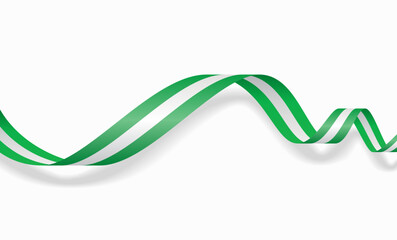 Nigerian flag wavy abstract background layout. Vector illustration.