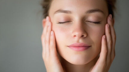 young beautiful woman breathing