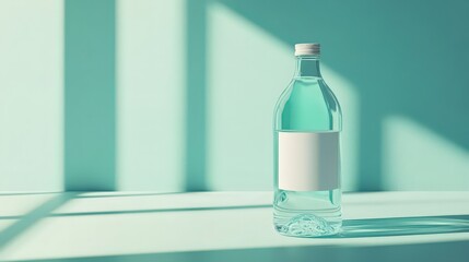 Mockup of a transparent plastic bottle for mineral water on an isolated background. Blank for packaging design