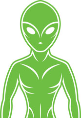 green alien face
