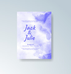 Wedding invitation with abstract watercolor background