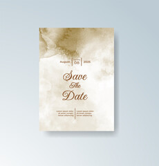 Wedding invitation with abstract watercolor background