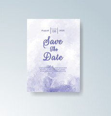 Wedding invitation with abstract watercolor background