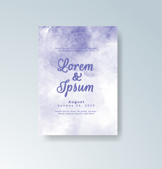 Wedding invitation with abstract watercolor background