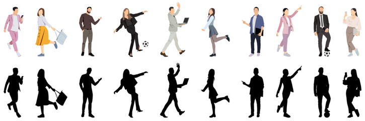 Diverse business people set. Businessmen, businesswomen standing portraits. Men and women employees, office workers, entrepreneurs. Flat graphic vector illustrations isolated on white background