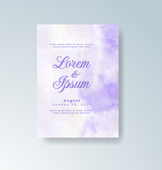 Wedding invitation with abstract watercolor background
