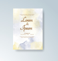 Wedding invitation with abstract watercolor background