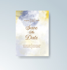 Wedding invitation with abstract watercolor background