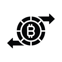 Well designed glyph icon of bitcoin exchange