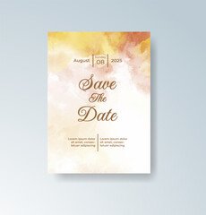 Wedding invitation with abstract watercolor background