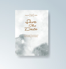 Wedding invitation with abstract watercolor background