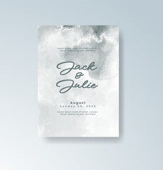 Wedding invitation with abstract watercolor background