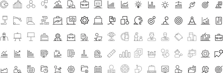 Business strategy planning icons set graphic design. eps-10