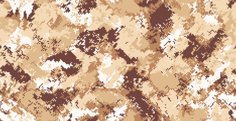 Seamless desert pixel natural camouflage.