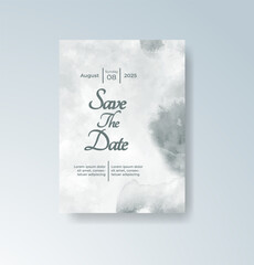 Wedding invitation with abstract watercolor background