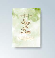 Wedding invitation with abstract watercolor background