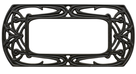Black Art Nouveau Decorative Rectangular Frame Isolated Vector Graphic Element