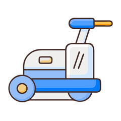 Fototapeta premium Floor polisher machine illustration. Cleaning equipment icon for house cleaning service. Simple floor polisher machine graphic for website or app design.