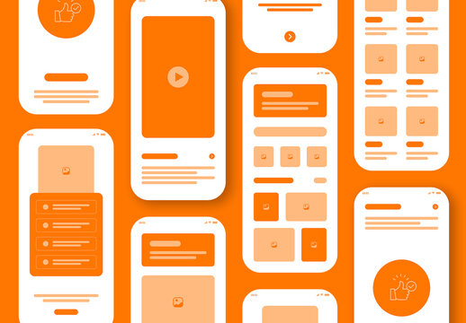 Minimal App Wireframe UI UX Kit for Mobile Design Projects