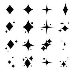Sparkle stars icon set. Vector