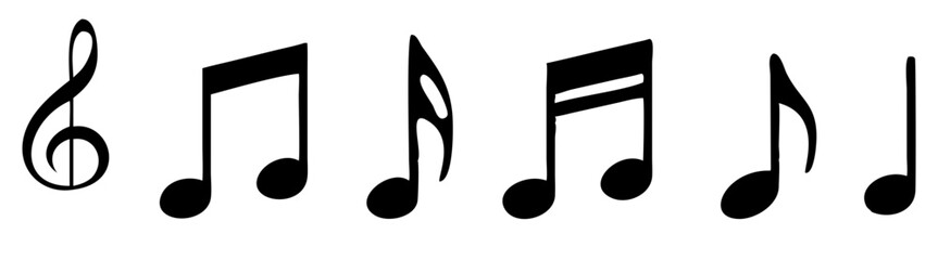 Music notes icons set. Vector illustration