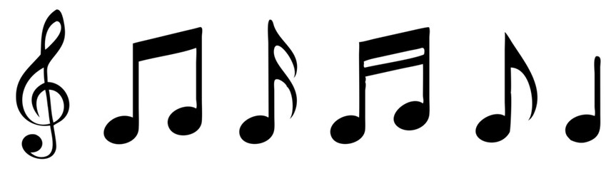 Music notes icons set. Vector illustration
