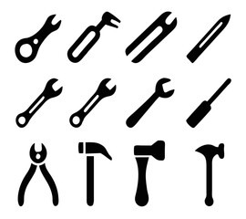 Tools icons set. Instruments signs collection. Vector