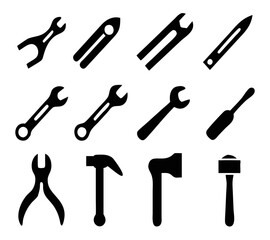 Tools icons set. Instruments signs collection. Vector