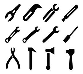 Tools icons set. Instruments signs collection. Vector