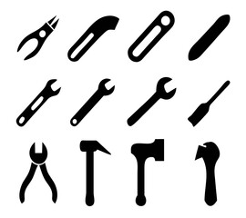 Tools icons set. Instruments signs collection. Vector
