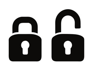Padlock simple icons set. Vector