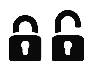 Padlock simple icons set. Vector