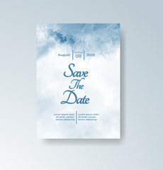 Wedding invitation with abstract watercolor background