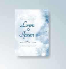 Wedding invitation with abstract watercolor background