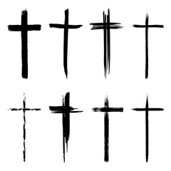 Collection of grunge crosses design 