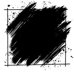 Detailed grunge brush stroke background with black border 