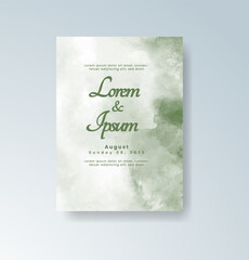 Wedding invitation with abstract watercolor background