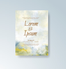 Wedding invitation with abstract watercolor background