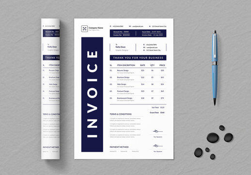 Professional Invoice Template Layout