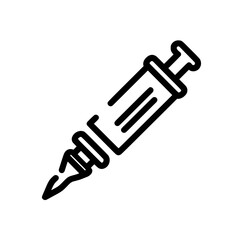 The 3D printing pen icon collection includes a flat, modern icon in white and black, suitable for use in web and mobile apps, as well as UI design