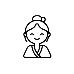 line icon in white and black colors, a flat modern icon from a collection for web, mobile apps and