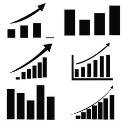 Growing graph icon set.  chart icon.
