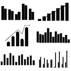 Growing graph icon set.  chart icon.