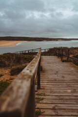 Fototapeta premium Stairs to the Atlantic Ocean in Portugal