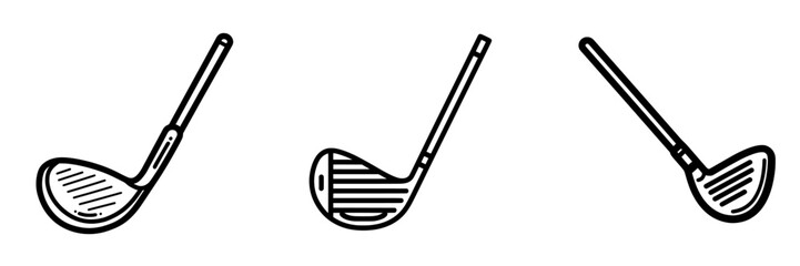 A flat modern icon representing an iron or wedge golf club for sports-related apps and websites
