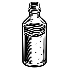 Vintage bottle of liquid isolated on white background