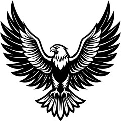 Fototapeta premium Eagle with outstretched wings isolated on white background